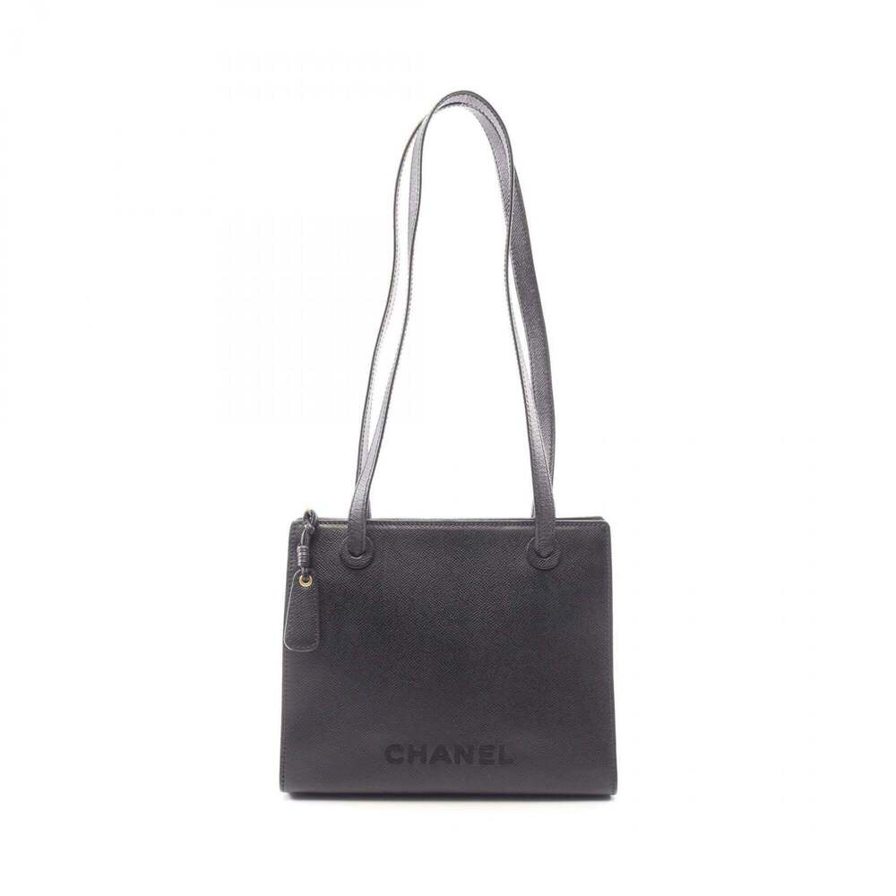 CHANEL Black Caviar Leather Tote Bag